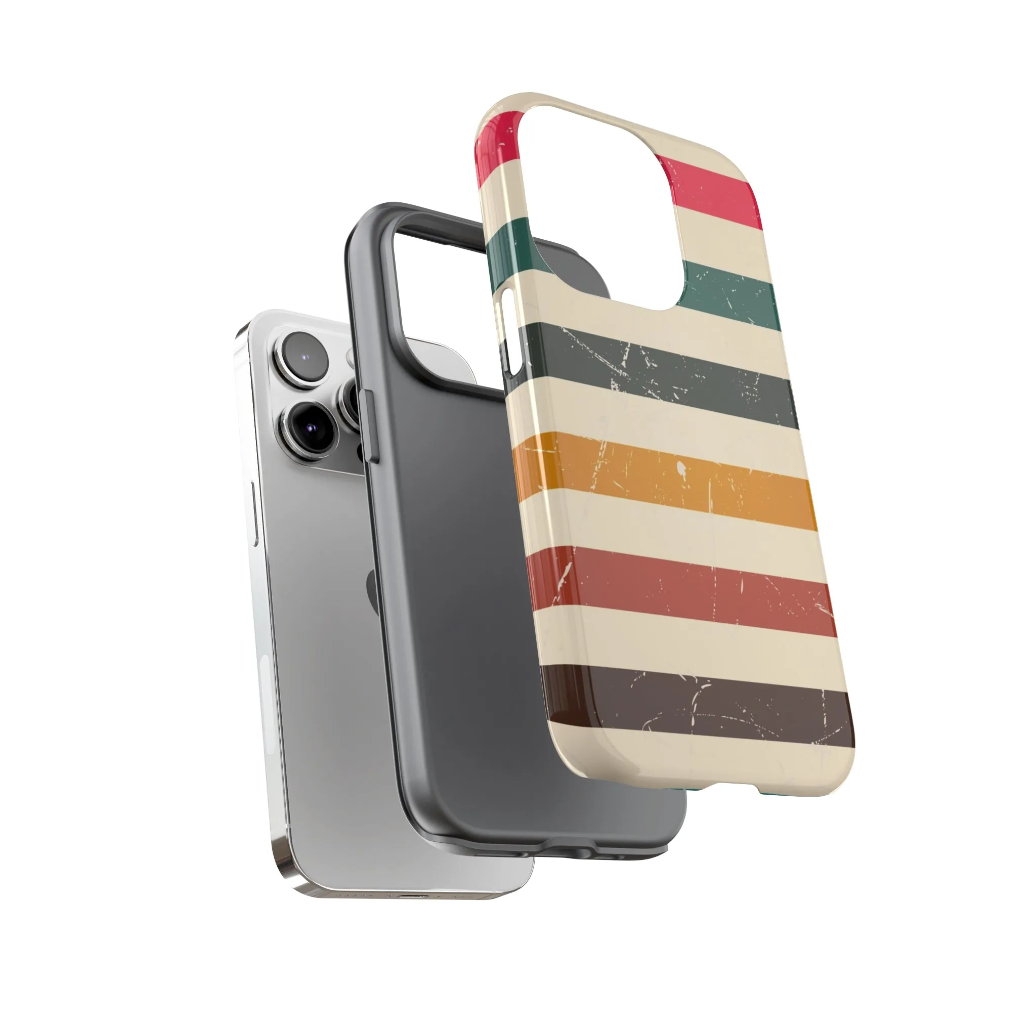 Retro stripes Iphone 14 13 12 Pro Case, Cute Aesthetic Tough Cases 11 8 Plus X XR XS Max Samsung Galaxy Google Pixel Phone Cover