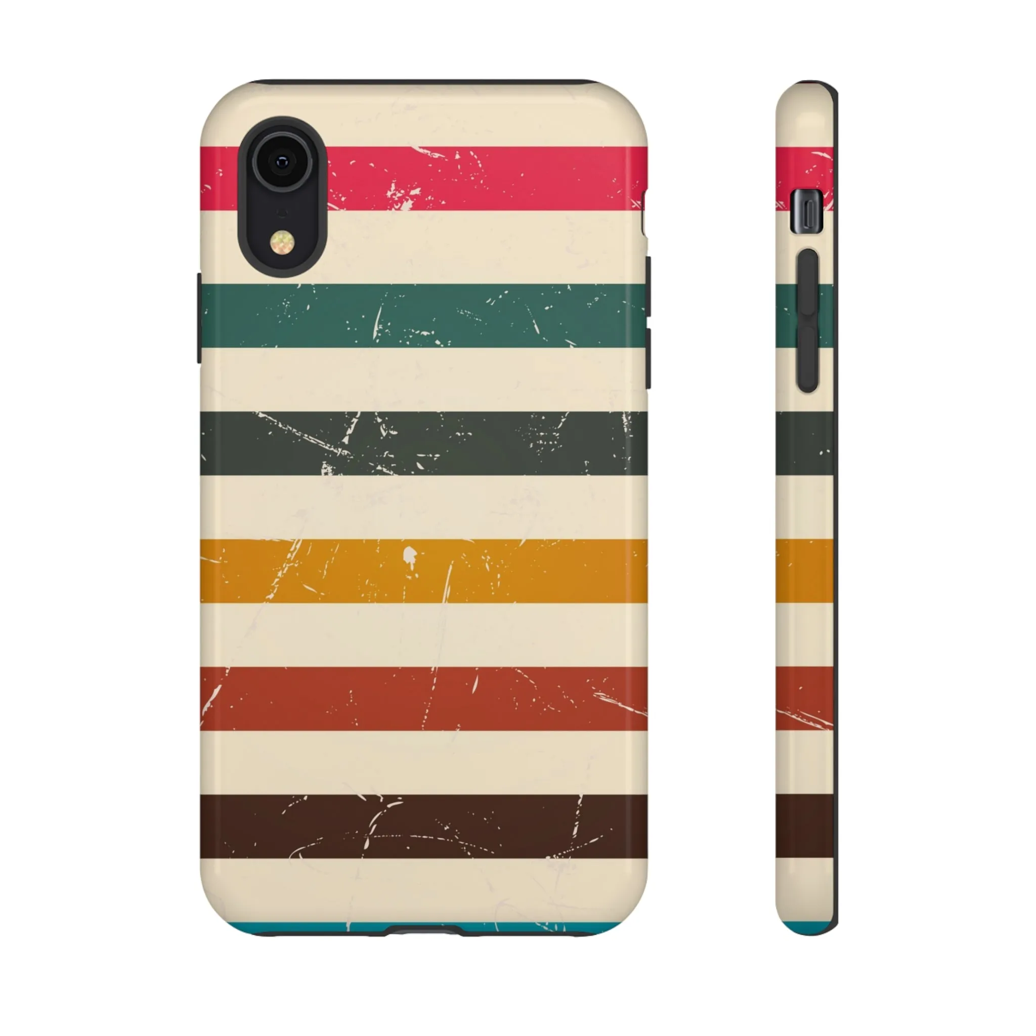 Retro stripes Iphone 14 13 12 Pro Case, Cute Aesthetic Tough Cases 11 8 Plus X XR XS Max Samsung Galaxy Google Pixel Phone Cover