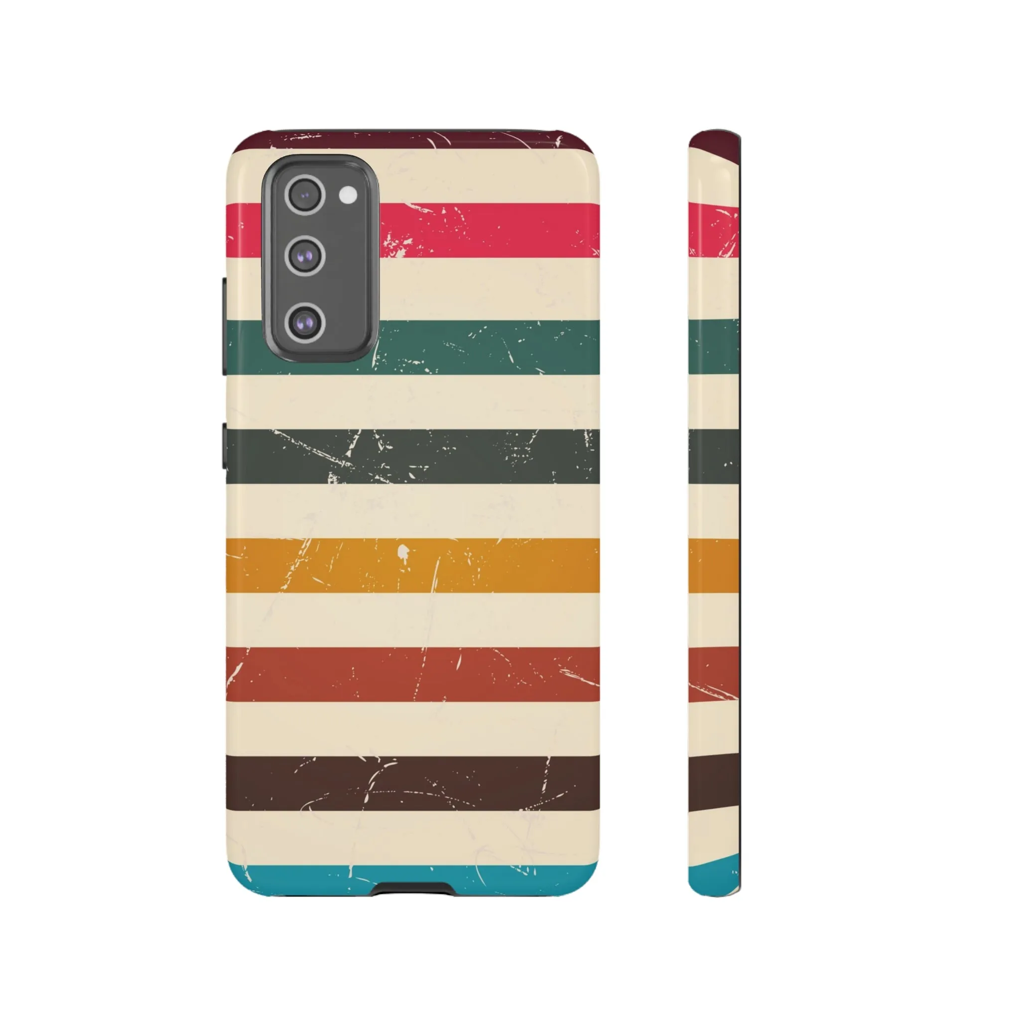 Retro stripes Iphone 14 13 12 Pro Case, Cute Aesthetic Tough Cases 11 8 Plus X XR XS Max Samsung Galaxy Google Pixel Phone Cover