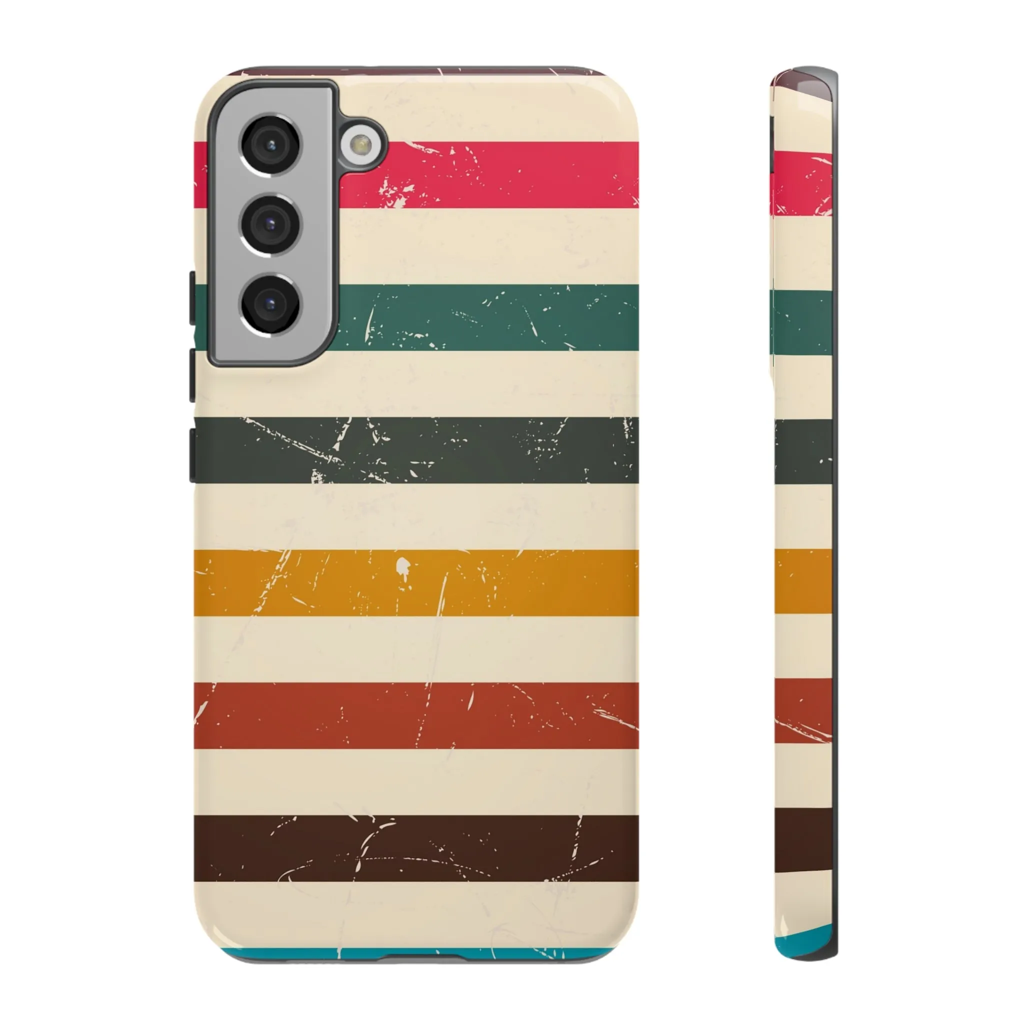 Retro stripes Iphone 14 13 12 Pro Case, Cute Aesthetic Tough Cases 11 8 Plus X XR XS Max Samsung Galaxy Google Pixel Phone Cover