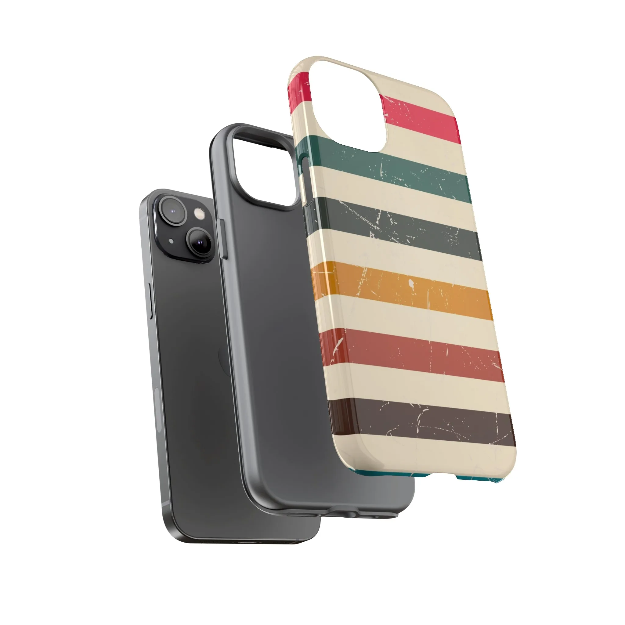 Retro stripes Iphone 14 13 12 Pro Case, Cute Aesthetic Tough Cases 11 8 Plus X XR XS Max Samsung Galaxy Google Pixel Phone Cover