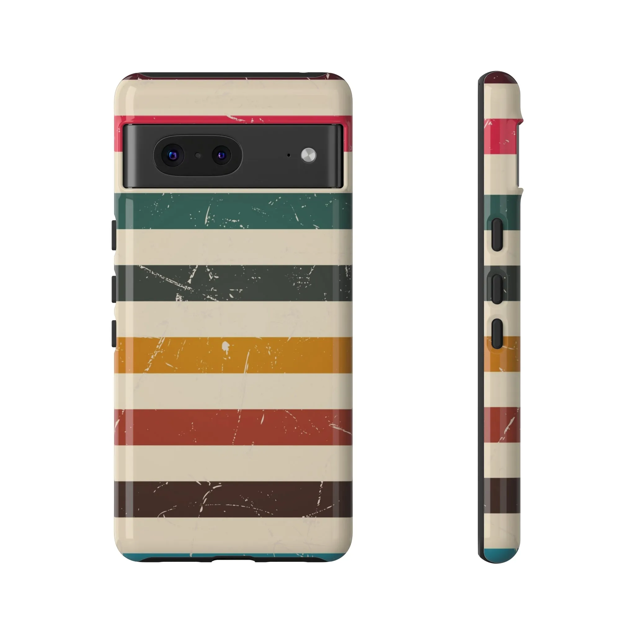 Retro stripes Iphone 14 13 12 Pro Case, Cute Aesthetic Tough Cases 11 8 Plus X XR XS Max Samsung Galaxy Google Pixel Phone Cover