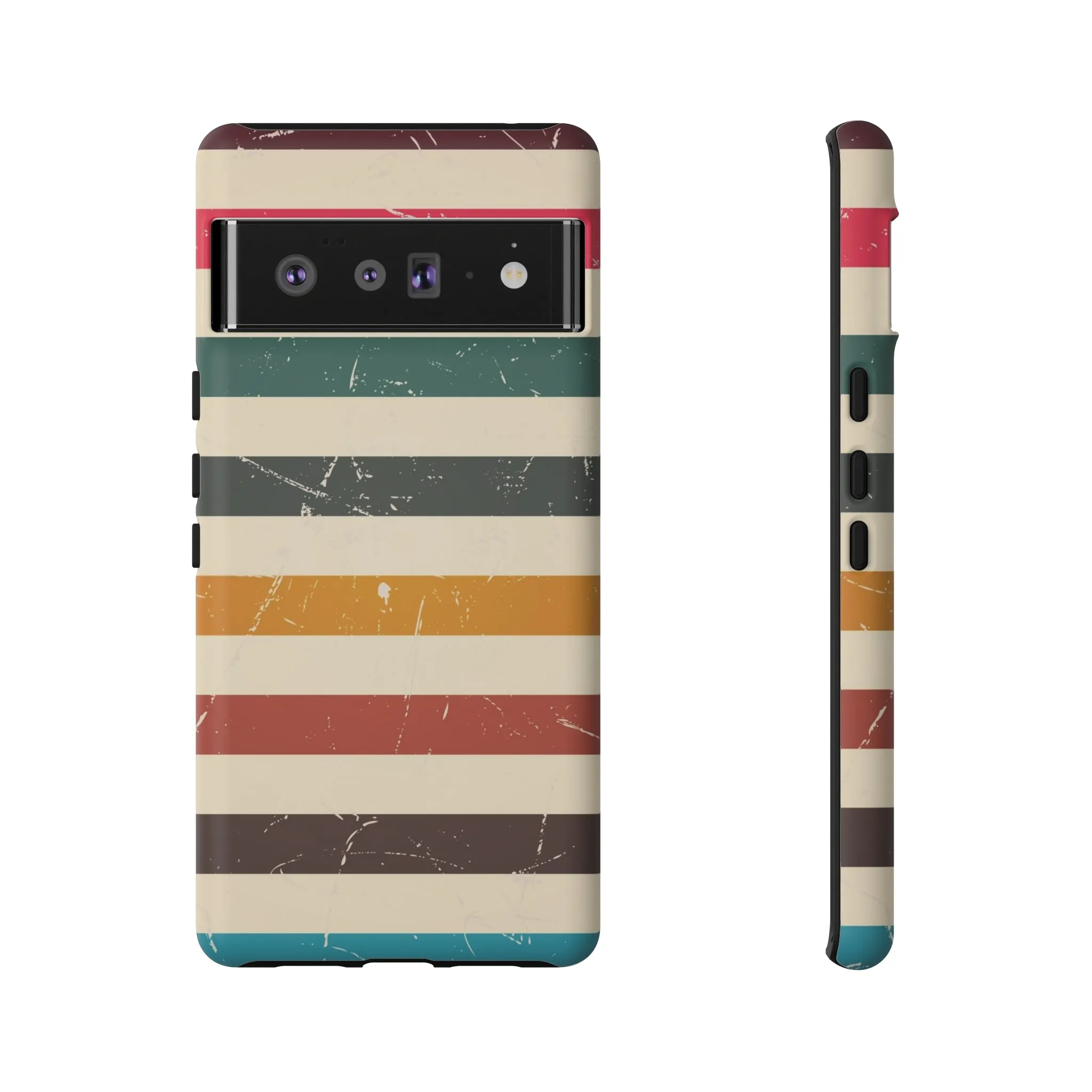 Retro stripes Iphone 14 13 12 Pro Case, Cute Aesthetic Tough Cases 11 8 Plus X XR XS Max Samsung Galaxy Google Pixel Phone Cover