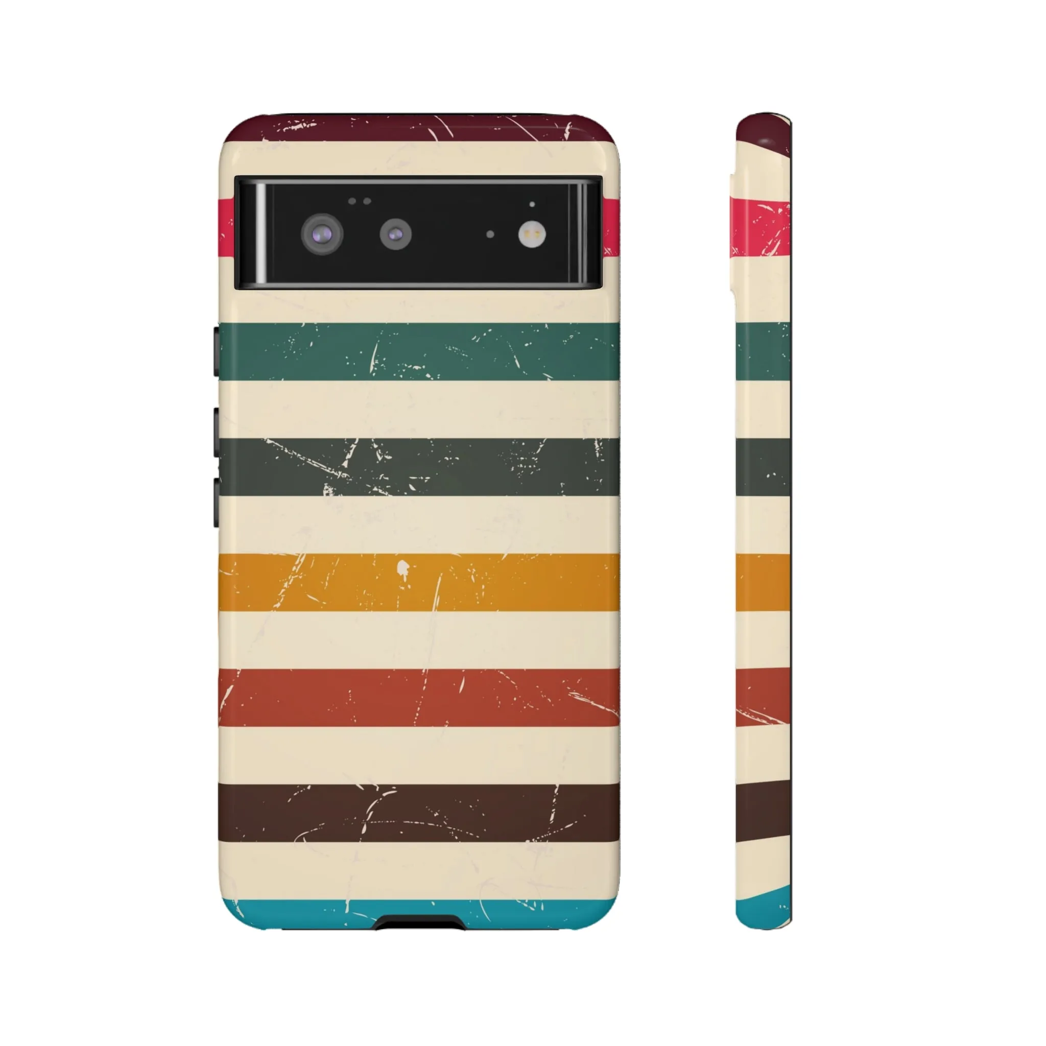 Retro stripes Iphone 14 13 12 Pro Case, Cute Aesthetic Tough Cases 11 8 Plus X XR XS Max Samsung Galaxy Google Pixel Phone Cover