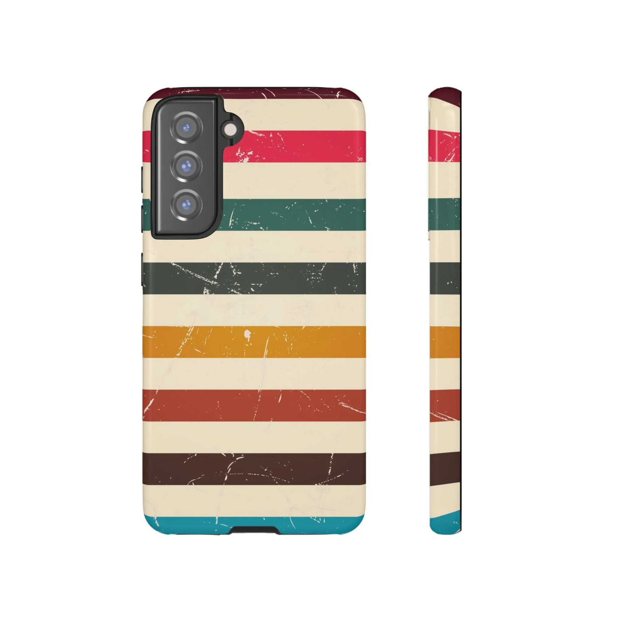 Retro stripes Iphone 14 13 12 Pro Case, Cute Aesthetic Tough Cases 11 8 Plus X XR XS Max Samsung Galaxy Google Pixel Phone Cover