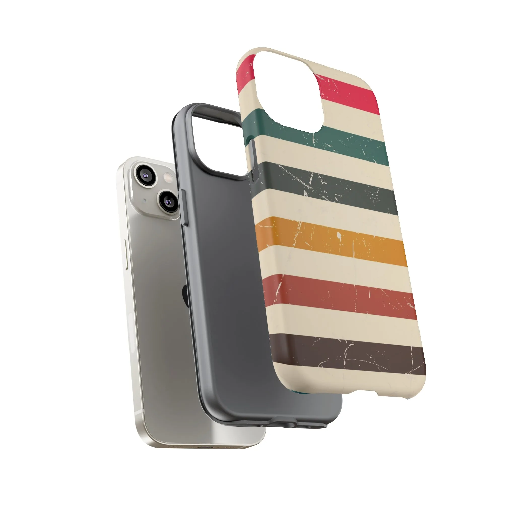 Retro stripes Iphone 14 13 12 Pro Case, Cute Aesthetic Tough Cases 11 8 Plus X XR XS Max Samsung Galaxy Google Pixel Phone Cover