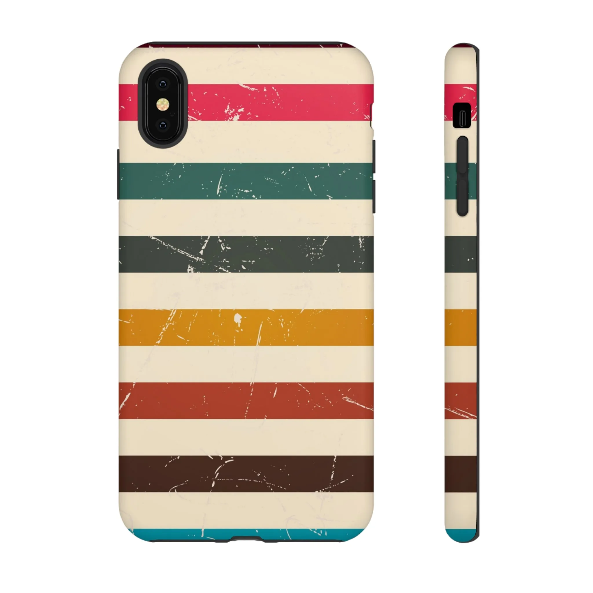 Retro stripes Iphone 14 13 12 Pro Case, Cute Aesthetic Tough Cases 11 8 Plus X XR XS Max Samsung Galaxy Google Pixel Phone Cover