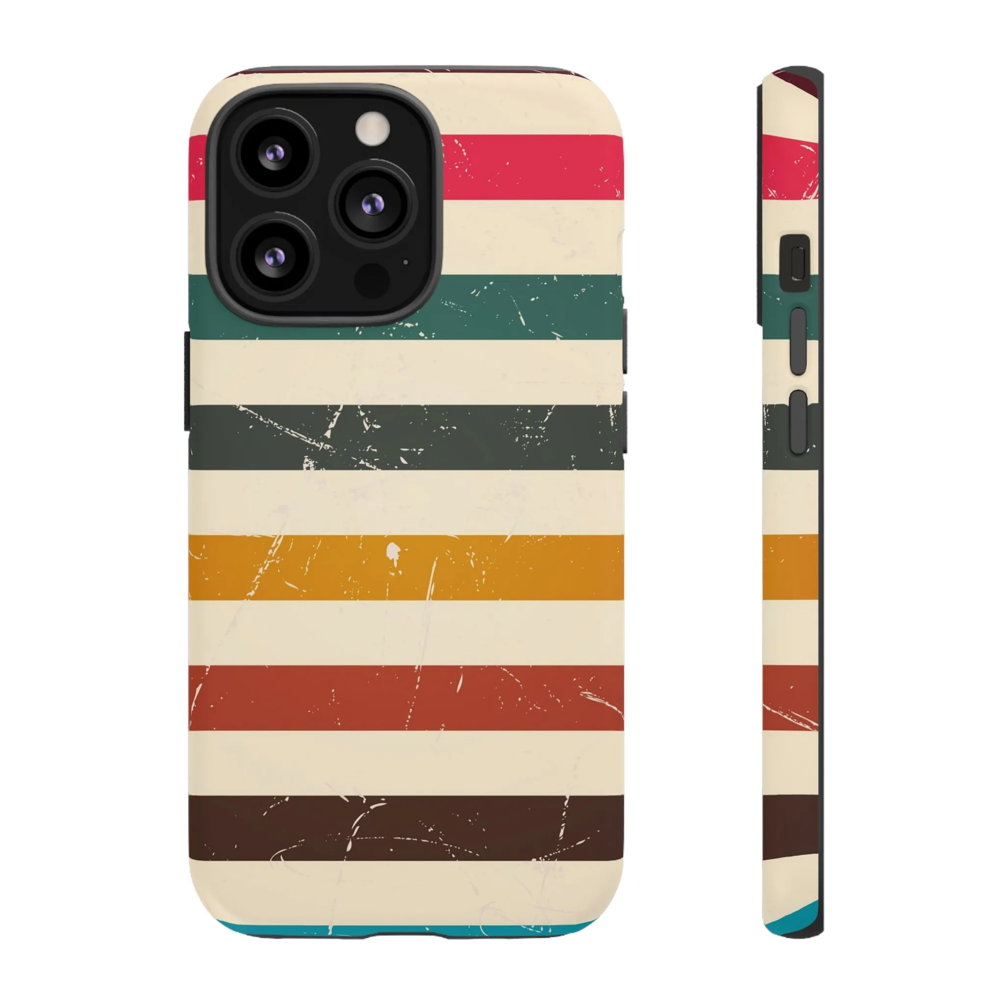 Retro stripes Iphone 14 13 12 Pro Case, Cute Aesthetic Tough Cases 11 8 Plus X XR XS Max Samsung Galaxy Google Pixel Phone Cover