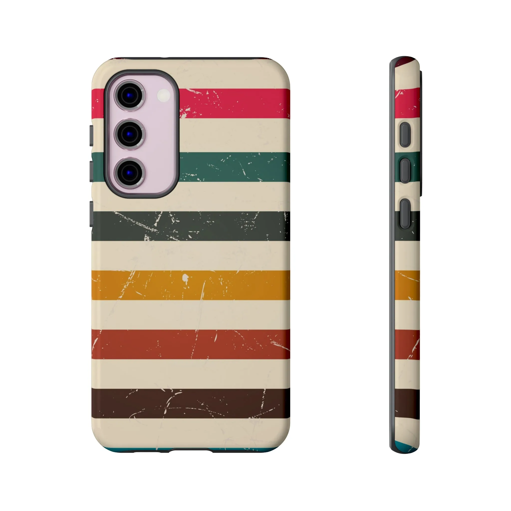 Retro stripes Iphone 14 13 12 Pro Case, Cute Aesthetic Tough Cases 11 8 Plus X XR XS Max Samsung Galaxy Google Pixel Phone Cover