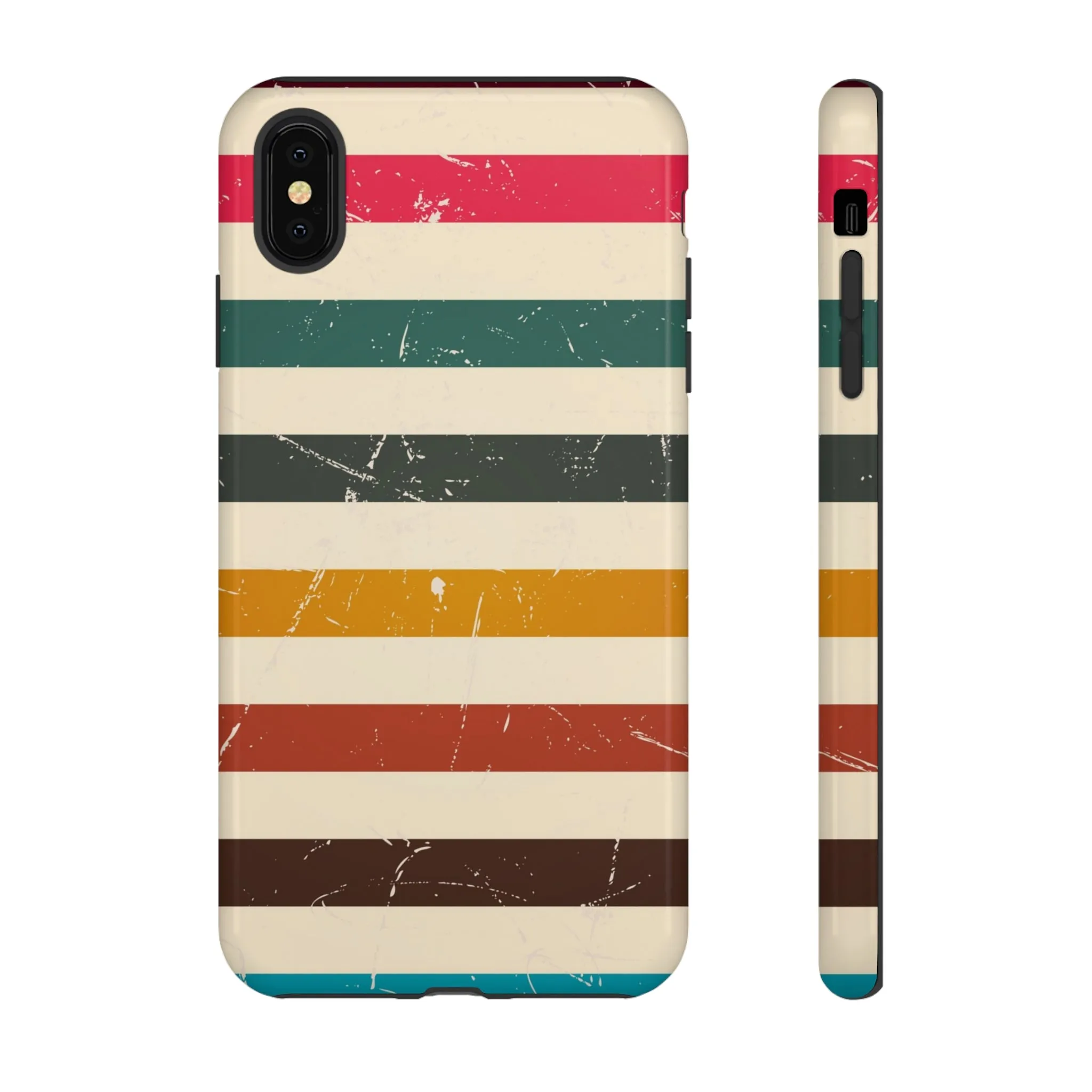 Retro stripes Iphone 14 13 12 Pro Case, Cute Aesthetic Tough Cases 11 8 Plus X XR XS Max Samsung Galaxy Google Pixel Phone Cover