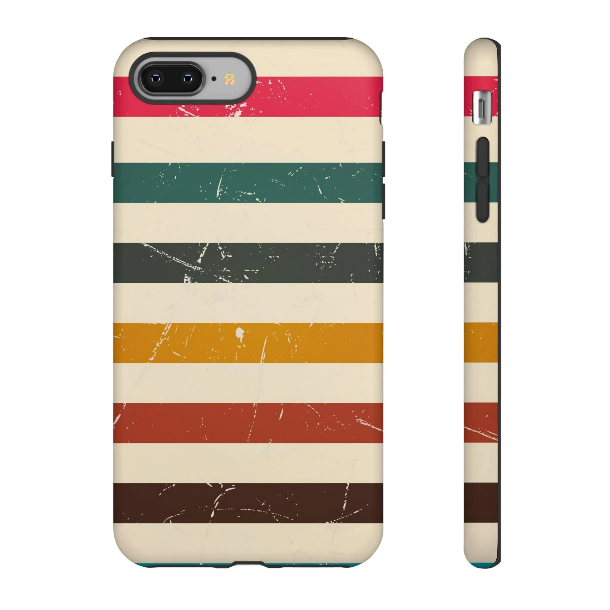 Retro stripes Iphone 14 13 12 Pro Case, Cute Aesthetic Tough Cases 11 8 Plus X XR XS Max Samsung Galaxy Google Pixel Phone Cover