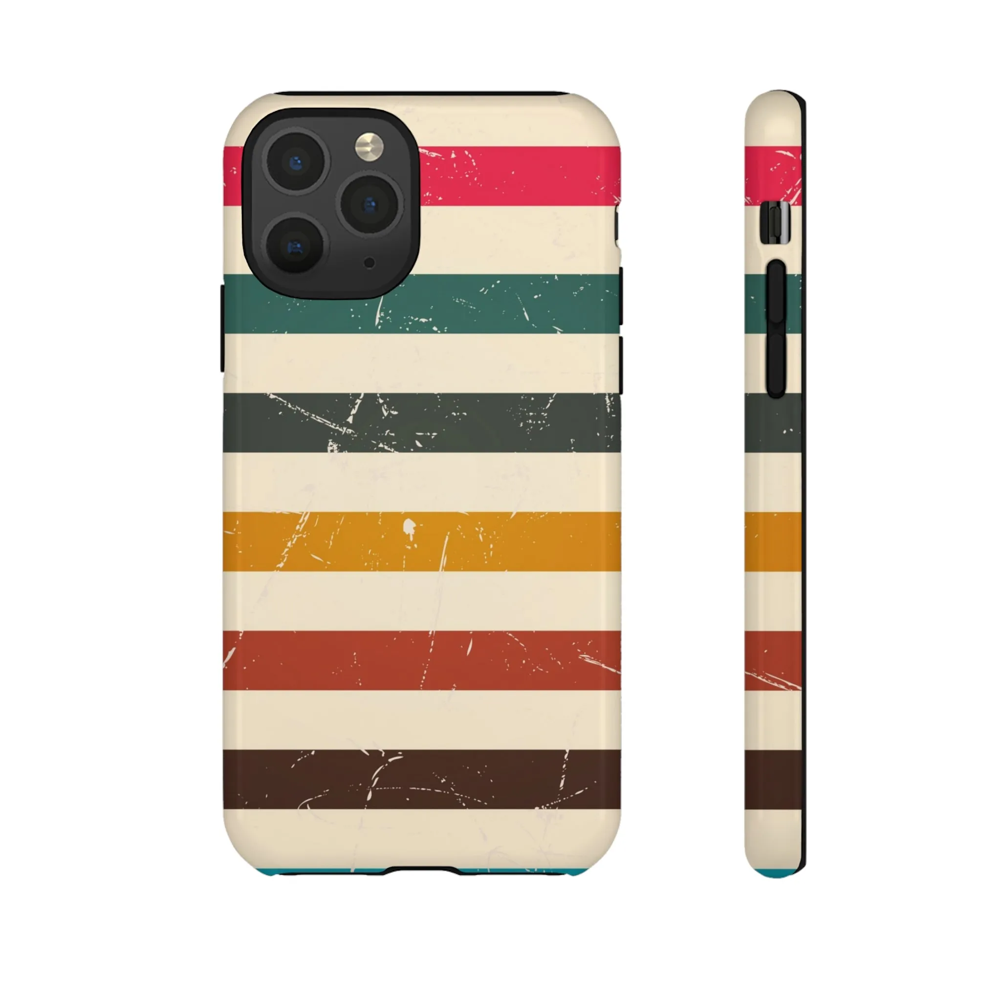 Retro stripes Iphone 14 13 12 Pro Case, Cute Aesthetic Tough Cases 11 8 Plus X XR XS Max Samsung Galaxy Google Pixel Phone Cover