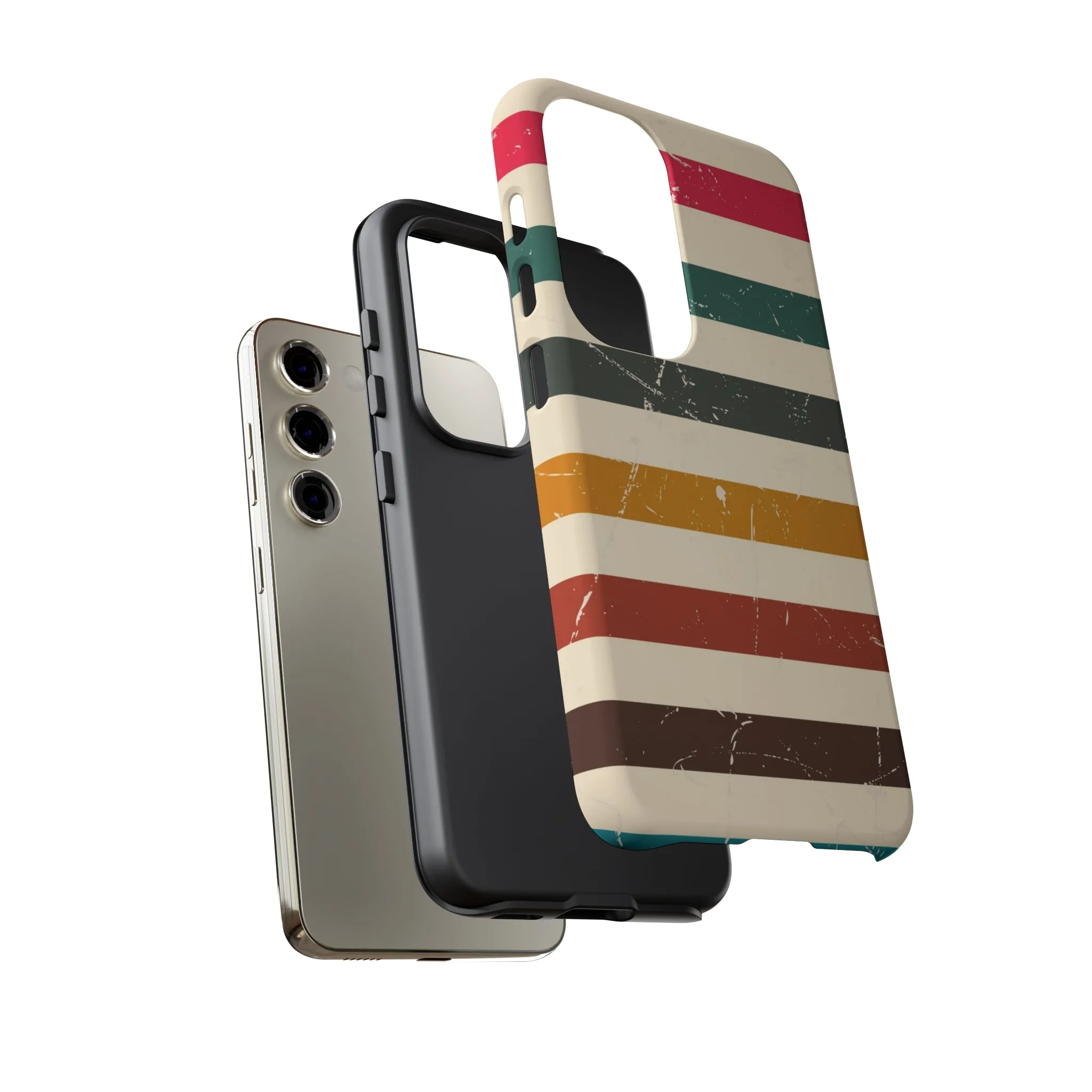 Retro stripes Iphone 14 13 12 Pro Case, Cute Aesthetic Tough Cases 11 8 Plus X XR XS Max Samsung Galaxy Google Pixel Phone Cover