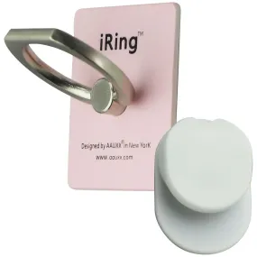 Ring Premium Kickstand Ring Hook and Universal Phone Mount - Pink/White