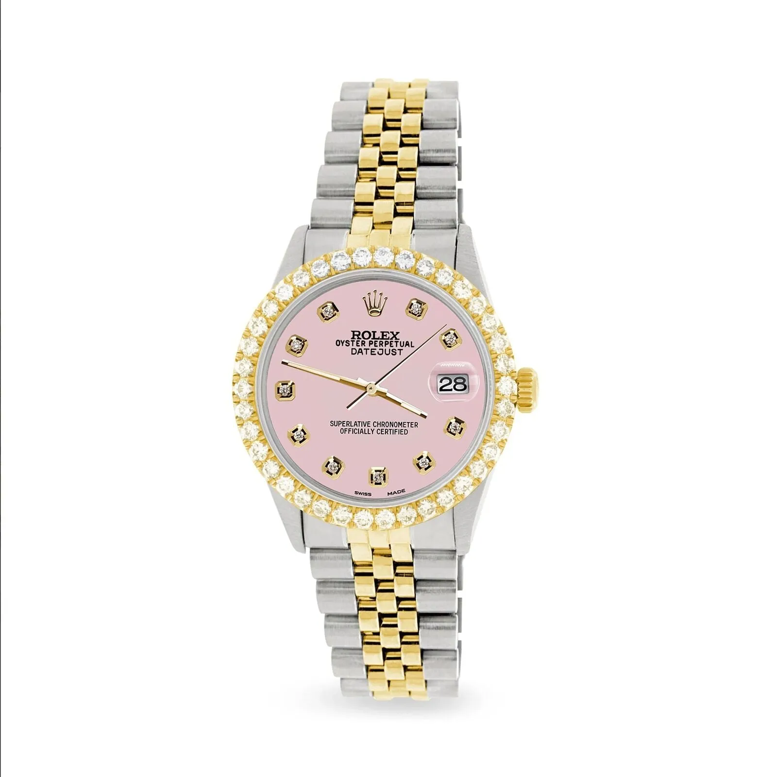 Rolex Datejust 2-Tone Watch 3.05ct Diamond Bezel/Orchid Pink Diamond Dial TFJ-142508552