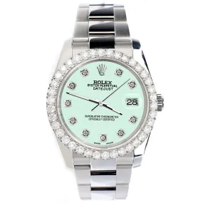 Rolex Datejust 36mm Light Malachite Dial Watch with Custom Diamond Bezel   TFJ-142507918