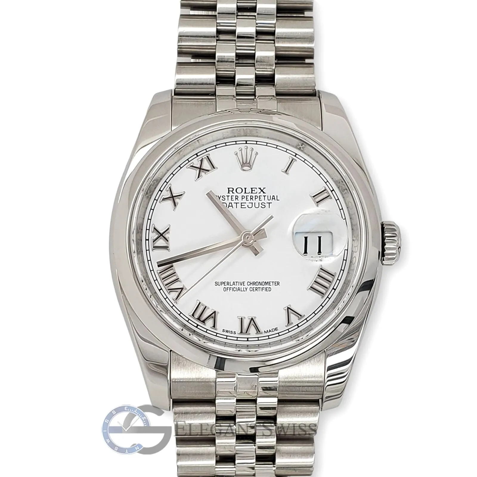 Rolex Datejust 36mm White Roman Dial Jubilee Watch  TFJ-142508508