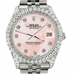 Rolex Datejust 41 4.4CT Diamond Bezel/Lugs/Royal Pink MOP  TFJ-142508580