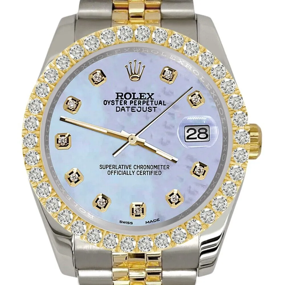 Rolex Datejust   Diamond Bezel/Purple MOP Dial Jubilee Watch TFJ-142507943