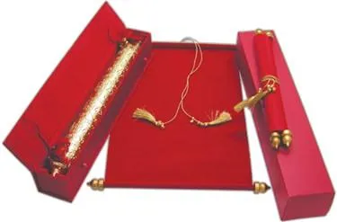 Royal Velvet Scroll Invitations in Colors. Case & Box Set 12 x 8.5"