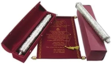 Royal Velvet Scroll Invitations in Colors. Case & Box Set 12 x 8.5"