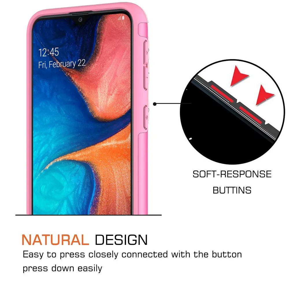 Samsung Galaxy A10e Case, Glitter Bling Heavy Duty Shock Proof Hybrid Case with [HD Screen Protector] Dual Layer Protective Phone Case Cover for Samsung Galaxy A10e - Hot Pink