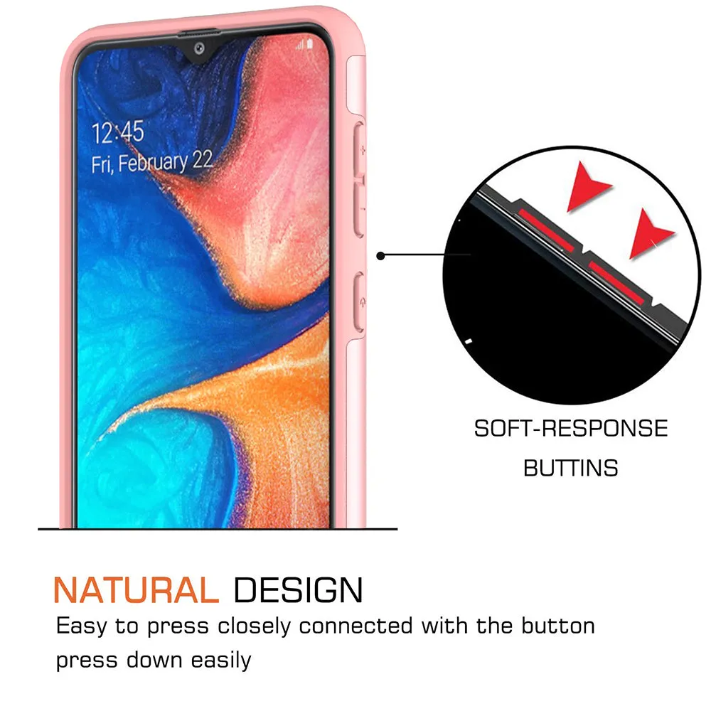 Samsung Galaxy A20 Case, Glitter Bling Heavy Duty Shock Proof Hybrid Case with [HD Screen Protector] Dual Layer Protective Phone Case Cover for Samsung Galaxy A20 - Rose Gold