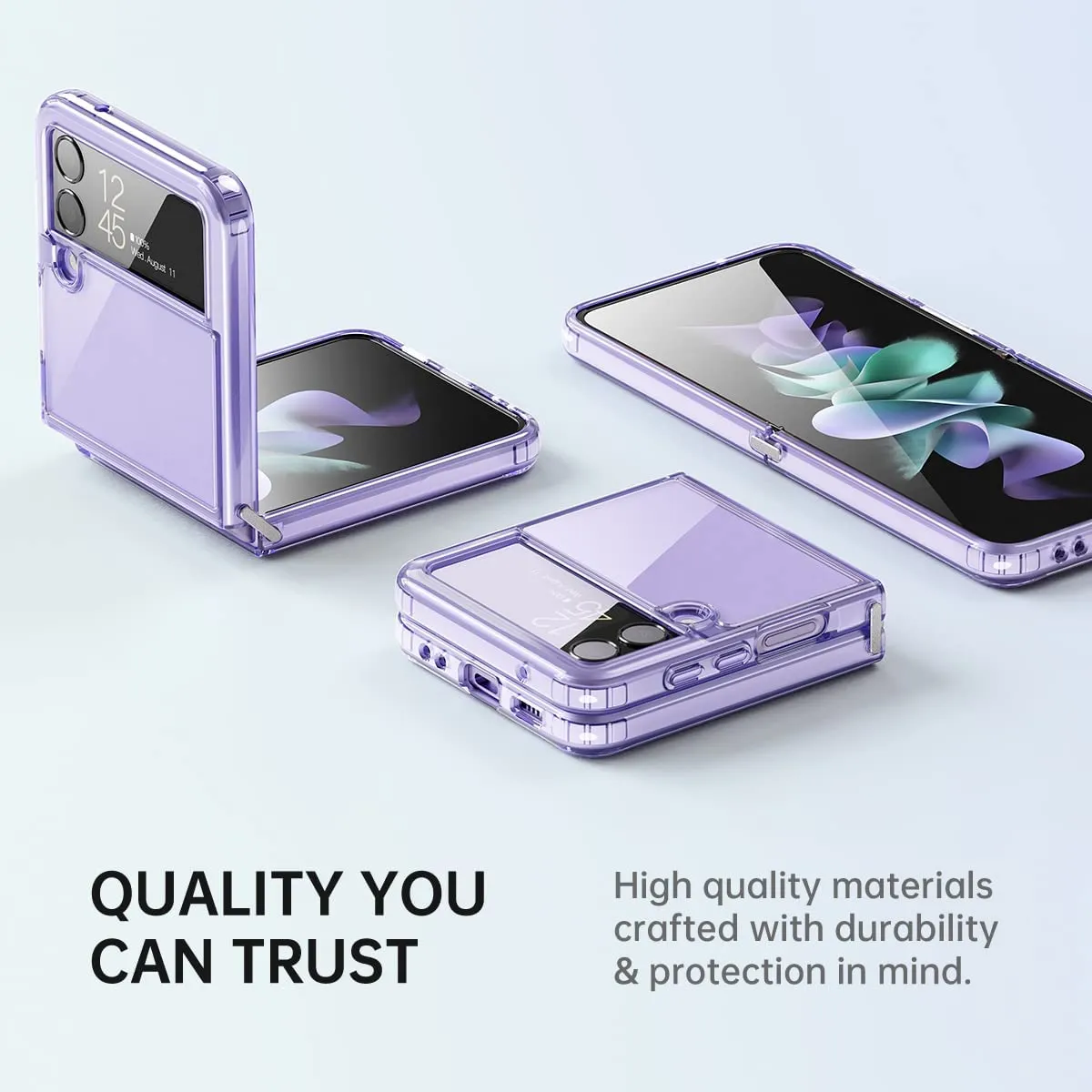 Samsung Galaxy Z flip 4 5G Clear Slim Phone Case Protective Cover - Purple