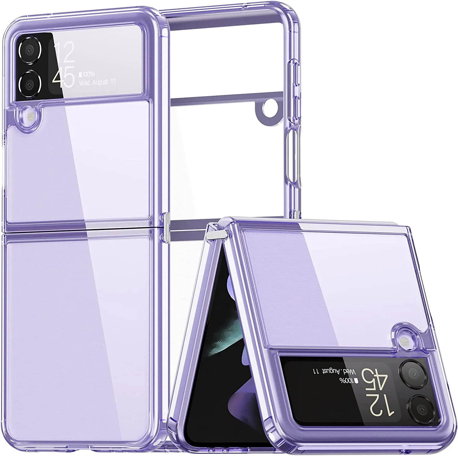 Samsung Galaxy Z flip 4 5G Clear Slim Phone Case Protective Cover - Purple