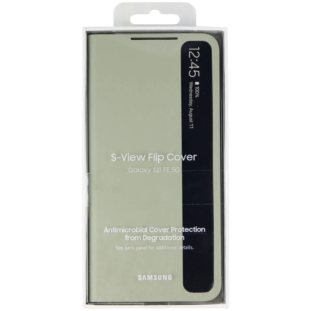 Samsung S-View Flip Cover Case for Galaxy S21 FE (5G) - Olive Green/Clear