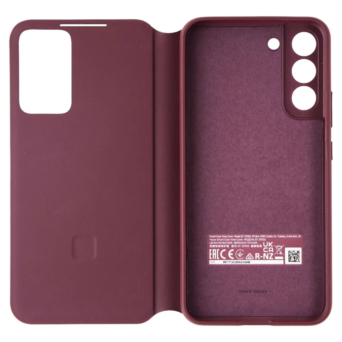 Samsung S-View Flip Cover Series Case for Samsung Galaxy (S22 ) - Burgundy