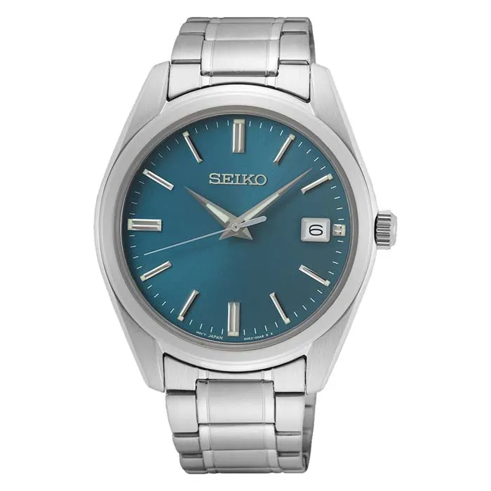 Seiko 40MM Essentials Quartz Blue Dial Watch in Stainless Steel