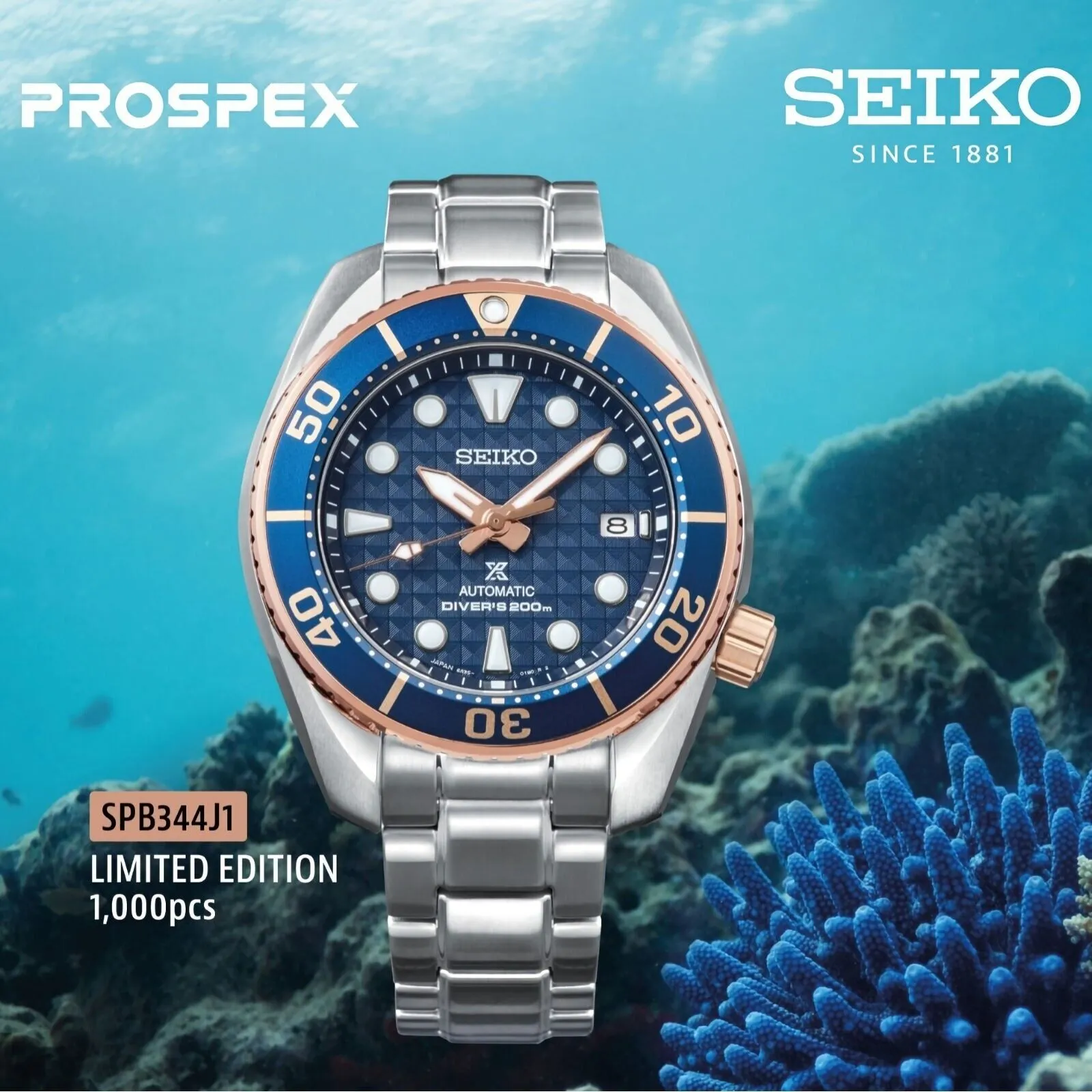 Seiko Prospex Blue Coral x Thong Sia Exclusive Limited Edition (1,000 pcs) Men's Watch SPB344J1