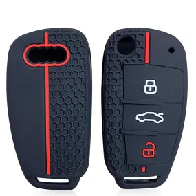 Silicone Car Key Cases Cover Fob For  A1 A3 A6 C5 C6 Q3 Q2 Q7 TT TTS R8 S3 S6 RS3 RS6 A4 Accessories Keychain Portachiavi