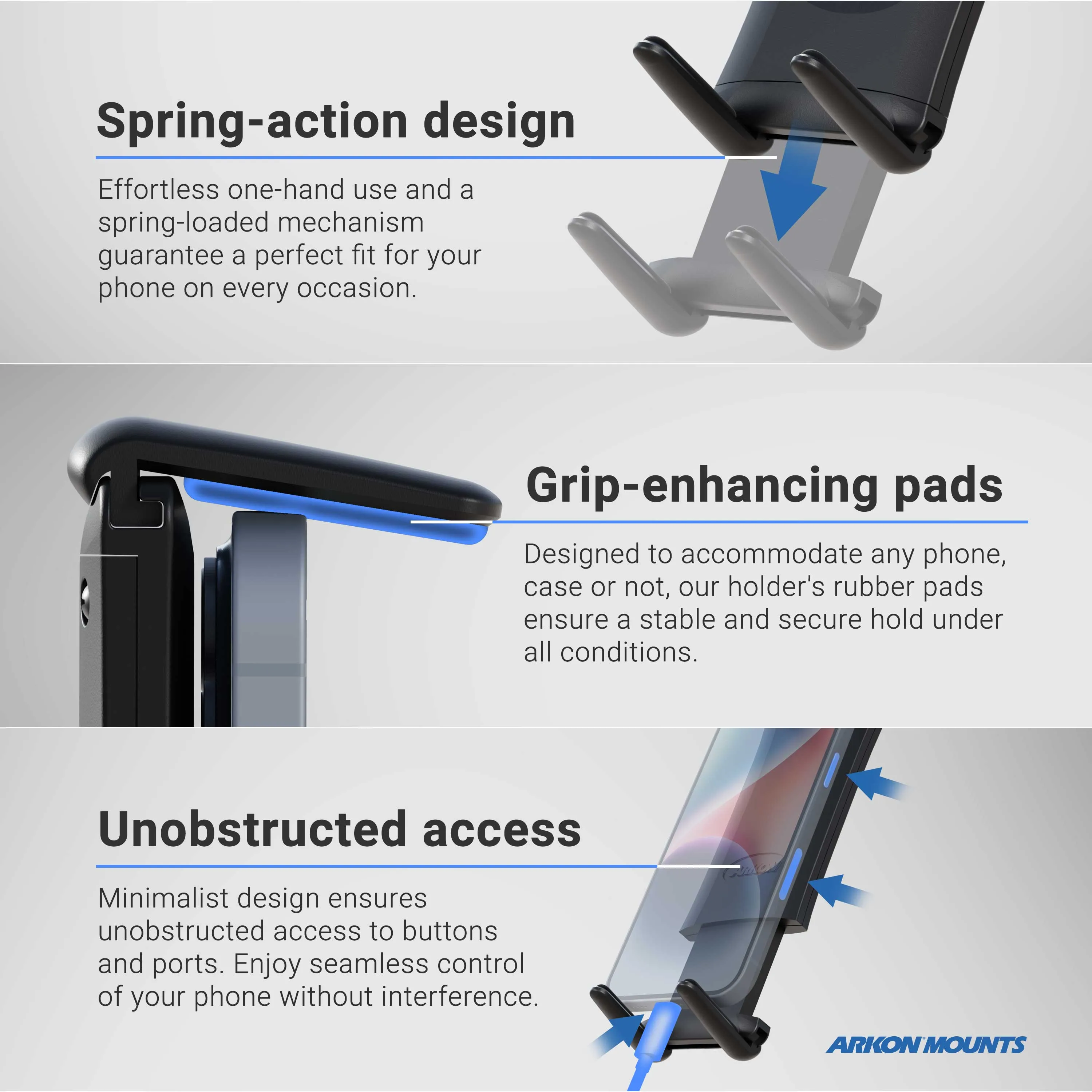 Slim-Grip® Ultra 18" Seat Rail or Floor Car Mount