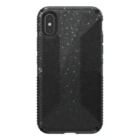 Speck Presidio Grip   Glitter Obsidian Black With Silver Glitter iPhone XS / X Case - 117125-7572