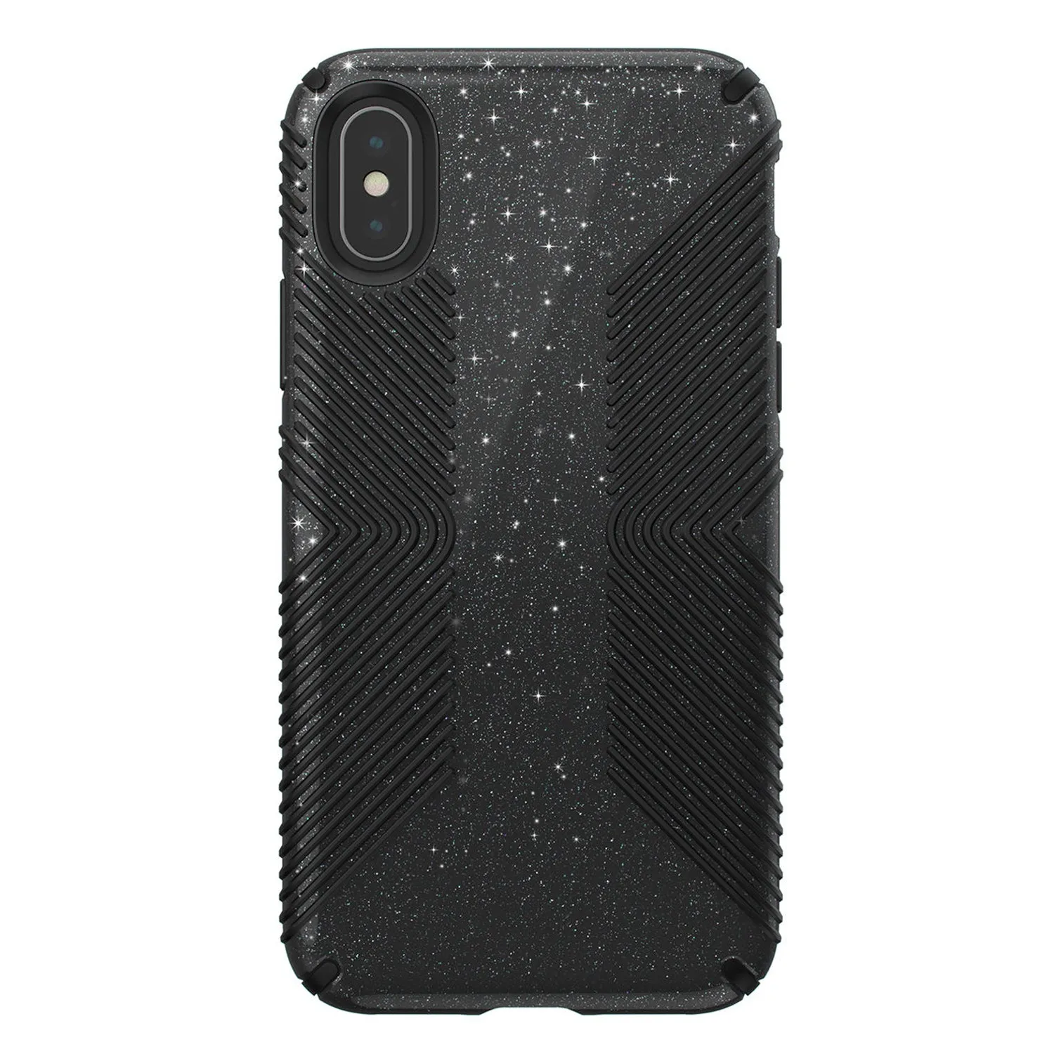 Speck Presidio Grip   Glitter Obsidian Black With Silver Glitter iPhone XS / X Case - 117125-7572