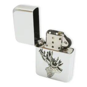 Stag Head Refillable Petrol Lighter With Engraving