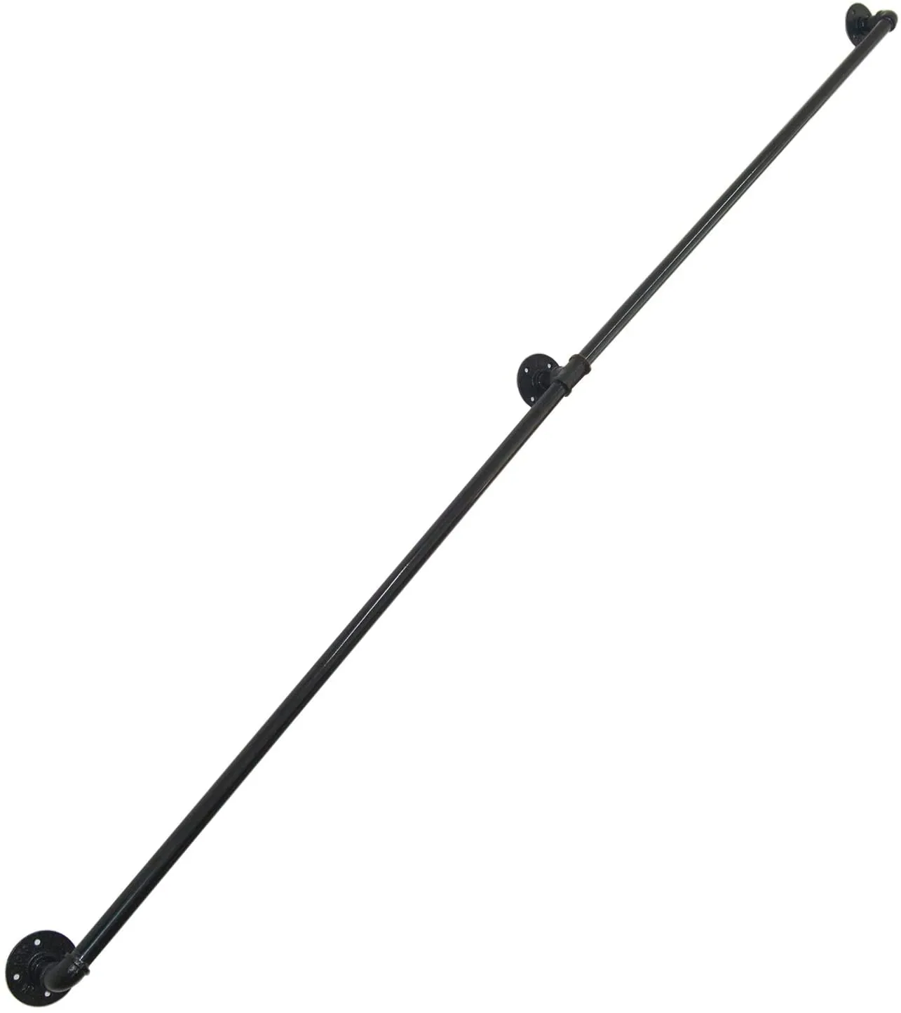 Staircase Railing 5FT-16FT Wall Mount Pipe Handrail for Stairs Industrial Rustic Black