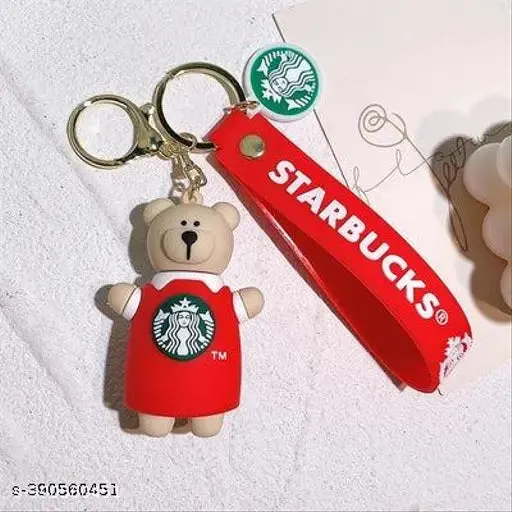 Star Bucks Bear Red | Silicone Lanyard | Keychain