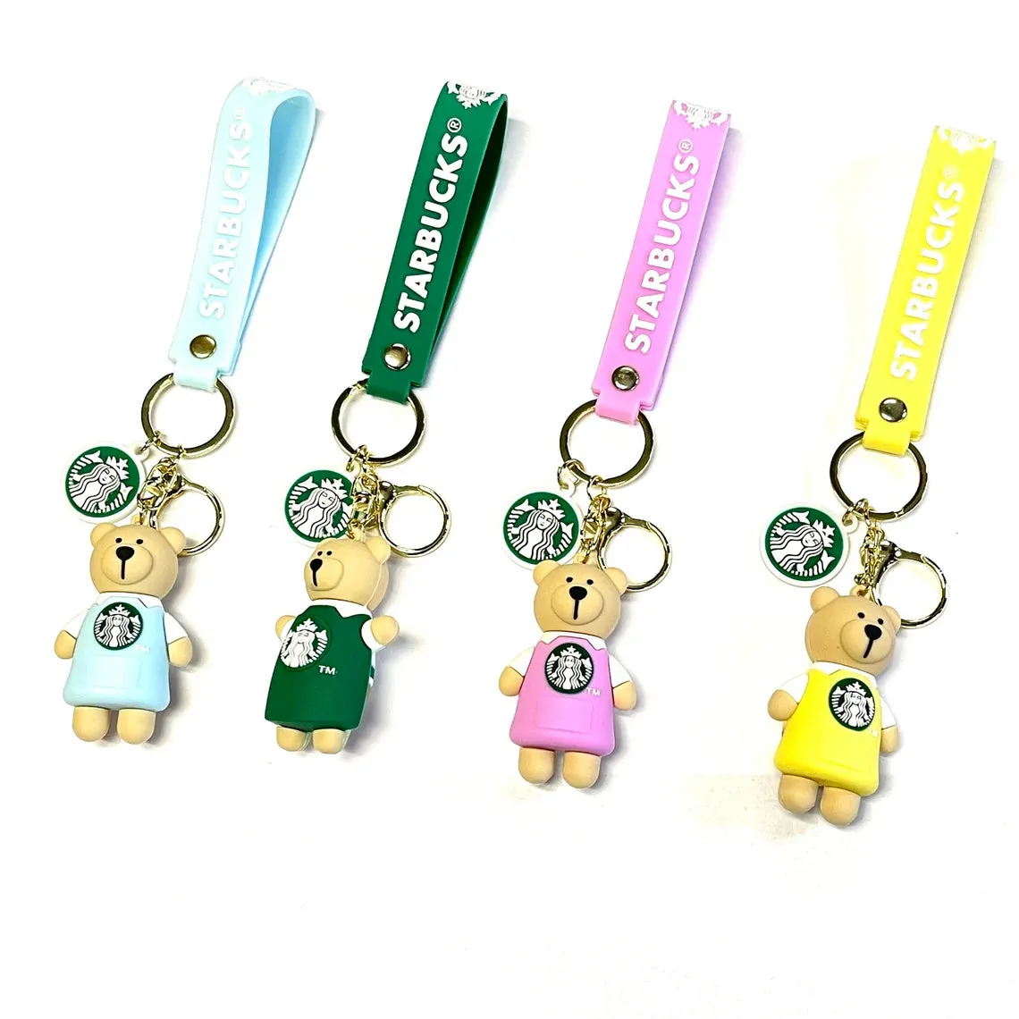 Star Bucks Bear Yellow Girl | Silicone Lanyard | Keychain