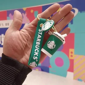 Star Bucks Coffee Green Mug | Silicone Lanyard | Keychain