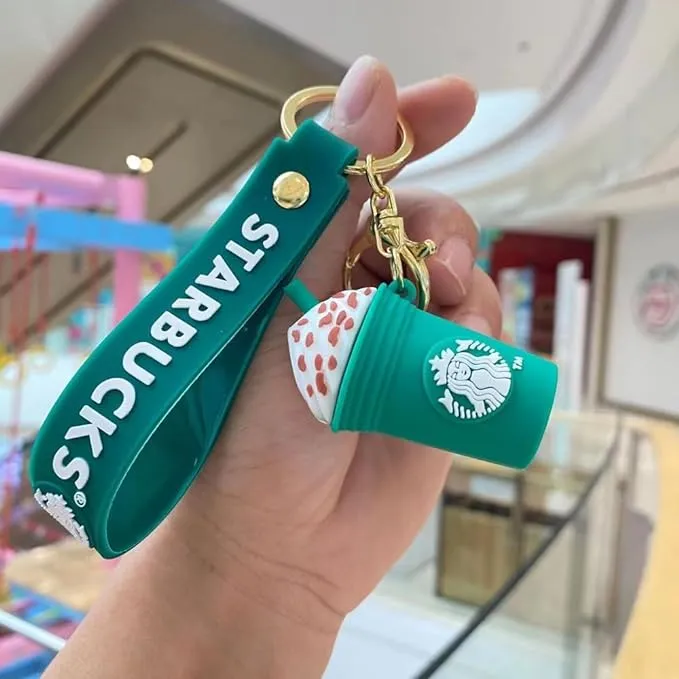 Star Bucks Ice Coffee Green Mug | Silicone Lanyard | Keychain