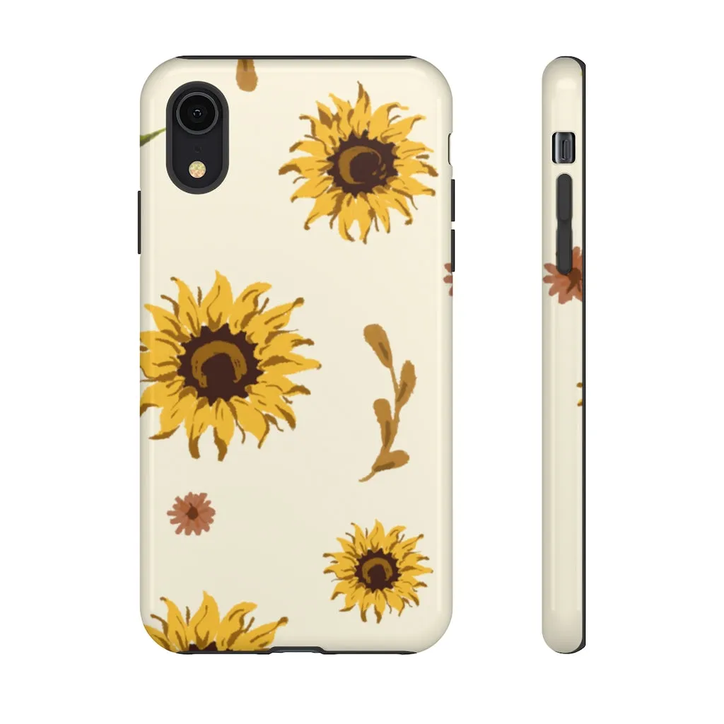 Sunflower Pattern Iphone 13 12 Pro Case, Floral Cute Aesthetic Tough Cases 11 8 Plus X XR XS Max Samsung Galaxy S20  S10 Phone Cover