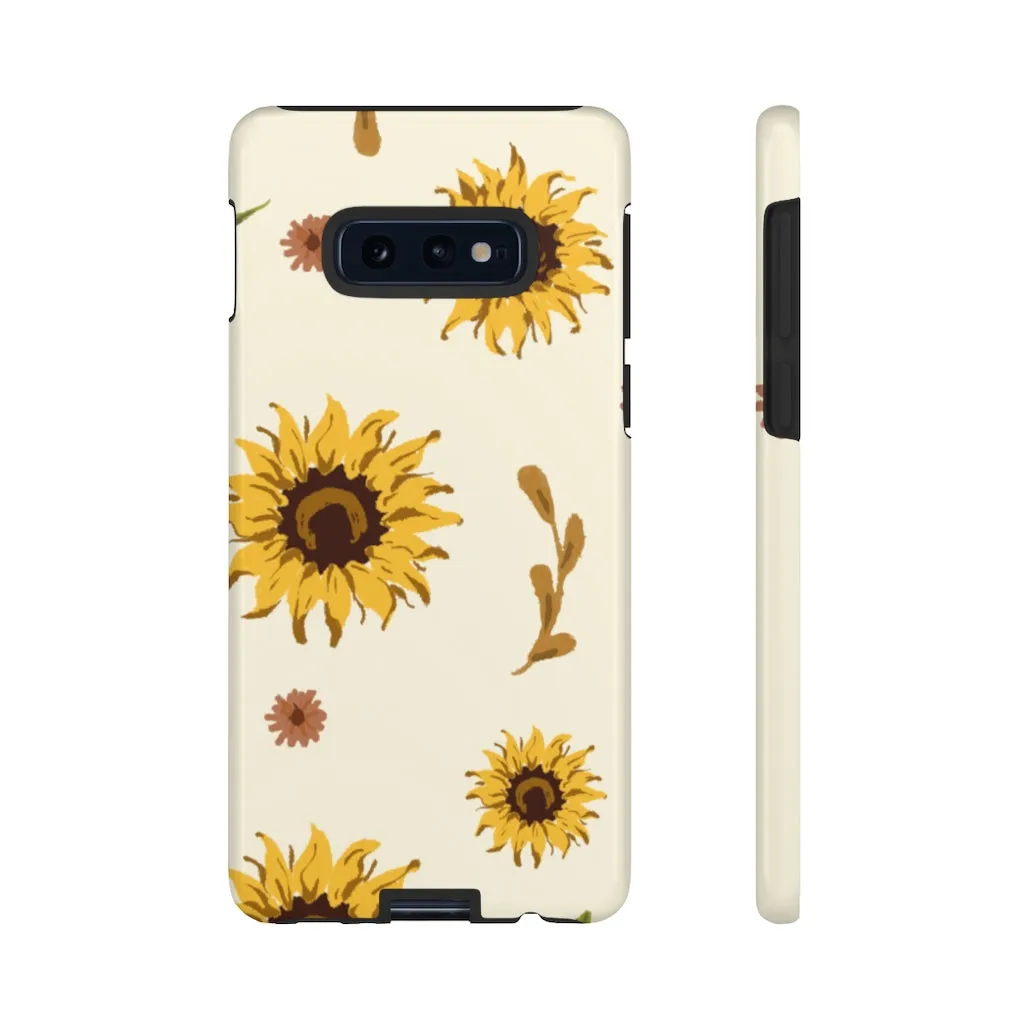 Sunflower Pattern Iphone 13 12 Pro Case, Floral Cute Aesthetic Tough Cases 11 8 Plus X XR XS Max Samsung Galaxy S20  S10 Phone Cover