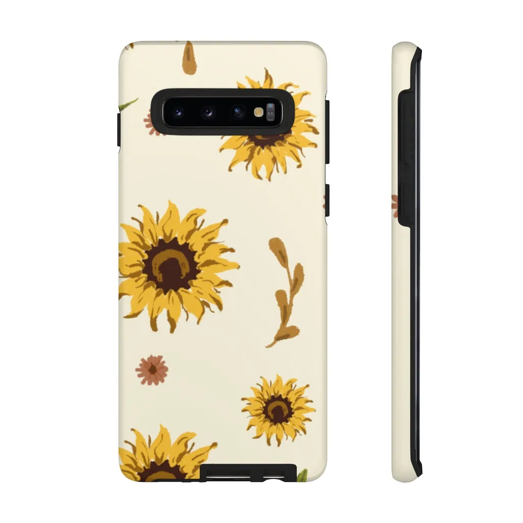 Sunflower Pattern Iphone 13 12 Pro Case, Floral Cute Aesthetic Tough Cases 11 8 Plus X XR XS Max Samsung Galaxy S20  S10 Phone Cover