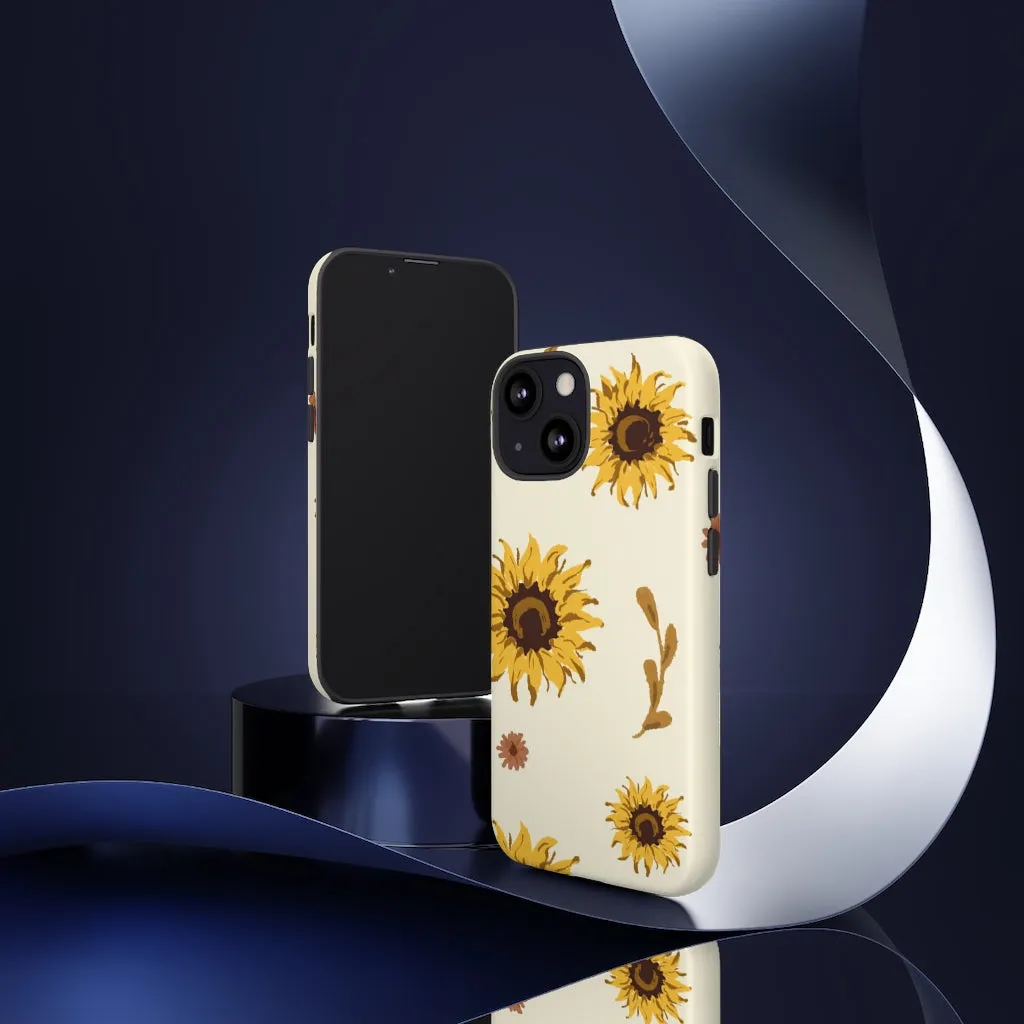 Sunflower Pattern Iphone 13 12 Pro Case, Floral Cute Aesthetic Tough Cases 11 8 Plus X XR XS Max Samsung Galaxy S20  S10 Phone Cover