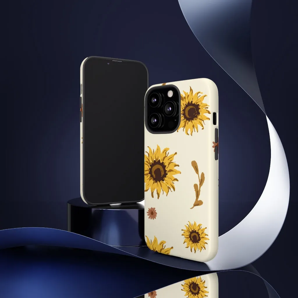 Sunflower Pattern Iphone 13 12 Pro Case, Floral Cute Aesthetic Tough Cases 11 8 Plus X XR XS Max Samsung Galaxy S20  S10 Phone Cover