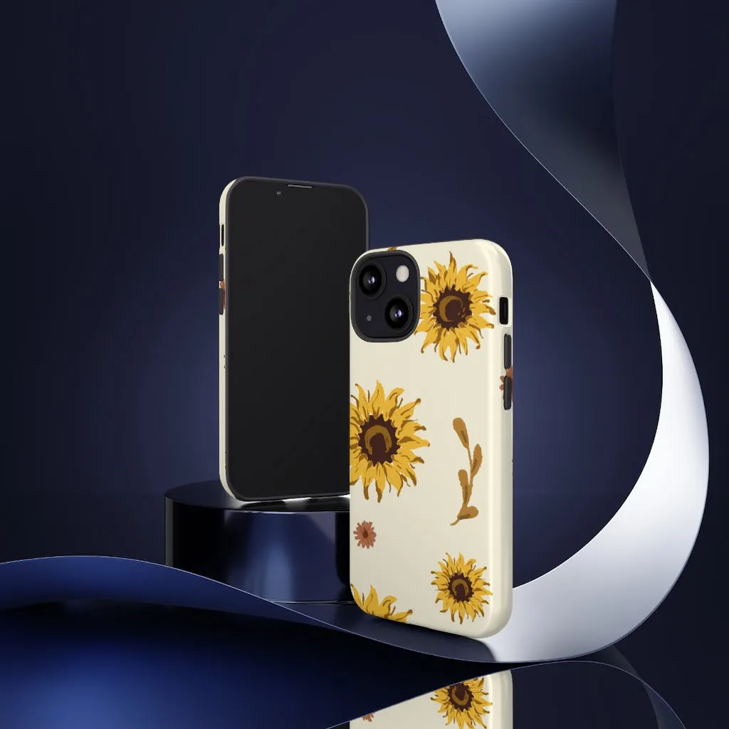 Sunflower Pattern Iphone 13 12 Pro Case, Floral Cute Aesthetic Tough Cases 11 8 Plus X XR XS Max Samsung Galaxy S20  S10 Phone Cover