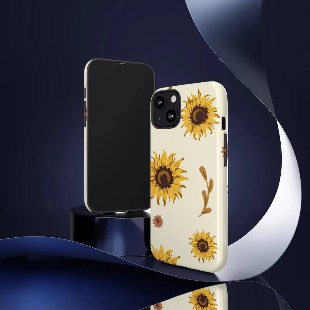 Sunflower Pattern Iphone 13 12 Pro Case, Floral Cute Aesthetic Tough Cases 11 8 Plus X XR XS Max Samsung Galaxy S20  S10 Phone Cover